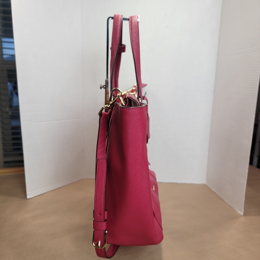 TUMI Varek Park Tote – Raspberry - Full Leather Laptop/Work Bag Style 734421RASP - Picture 2 of 16